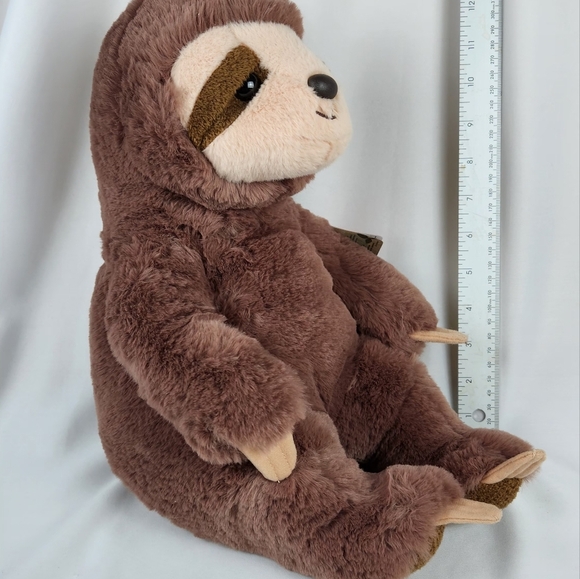Aurora World Brown Sloth 14" Plush Stuffed Animal NWT - Picture 7 of 9